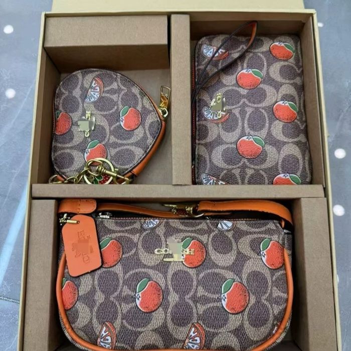 Подарунковий набір Coach сумка гаманець та брилок