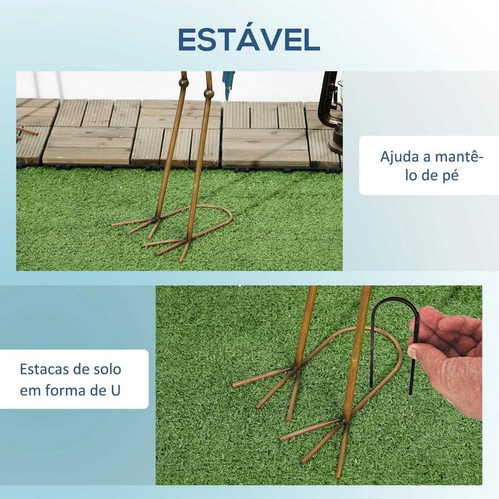 Conjunto de 2 Estátuas de Jardim de Cegonha em Aço Azul