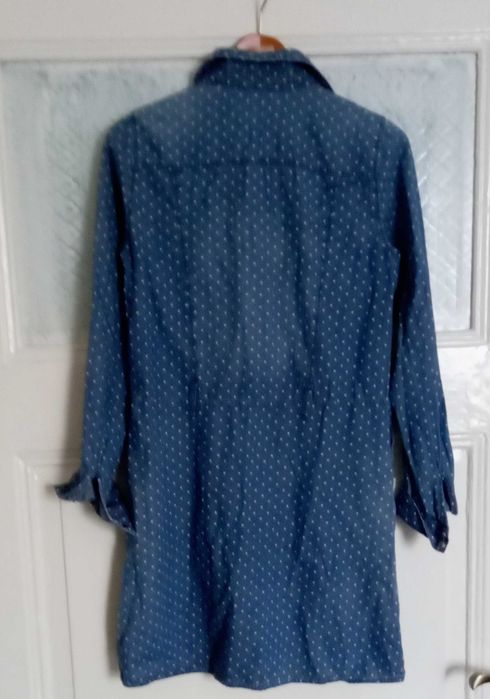 Vintage sukienka dżinsowa Promod M 38 boho hippie groszki lata 70 80