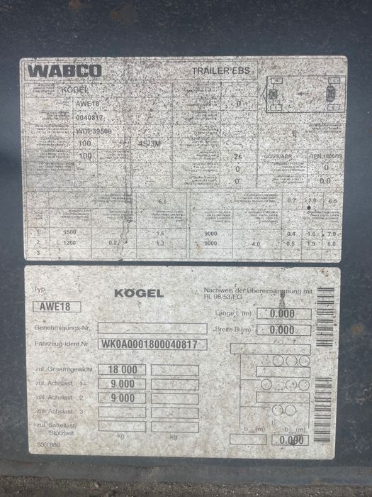 Przyczepa KOGEL BDF kontenery morskie