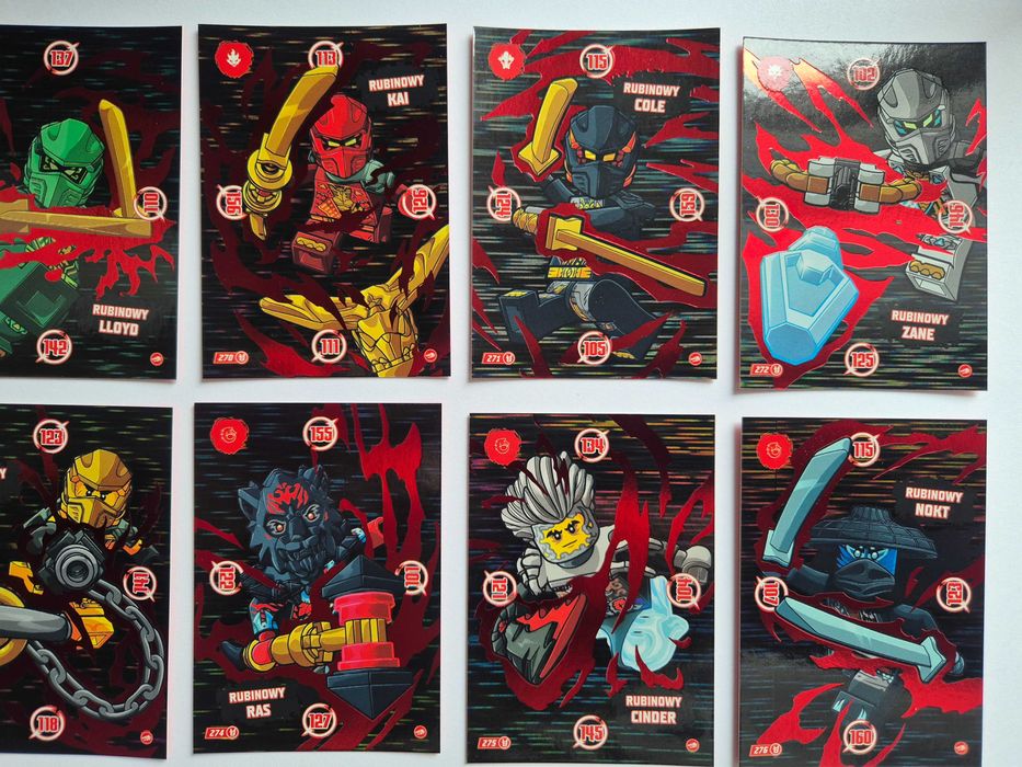 Komplet kart rubinowych lego ninjago TCG 10