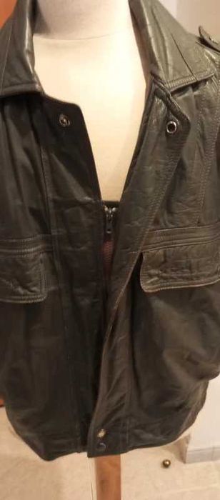 Blusão bomber vintage genuíno couro