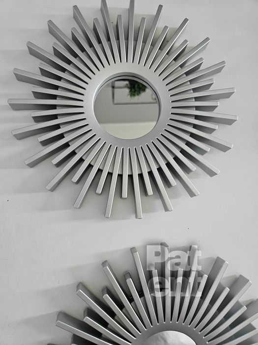 Lustra zestaw 3 luster w srebrnych ramkach do domu na ścianę dekoracja