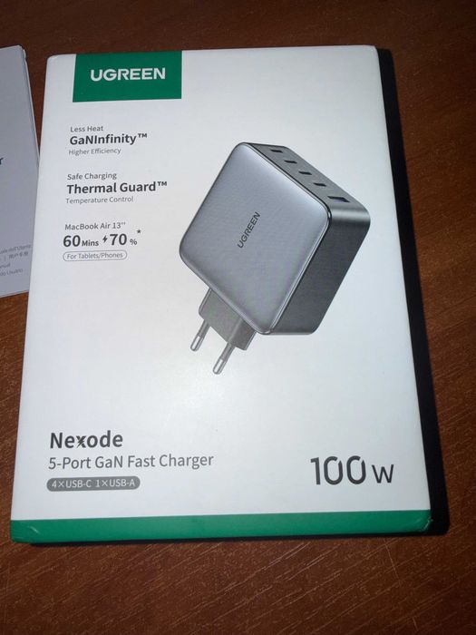 Мережевий зарядний пристрій UGREEN Nexode USB C Charger 100 W 5-Port GaN Power Supply Multiple PD Charger Space Gray (X563) для ноутбука и смартфона
