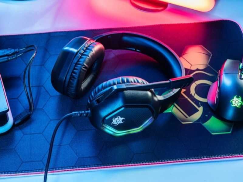 Słuchawki Gamingowe Nauszne Z Mikrofonem Przewodowe RGB Dla Graczy