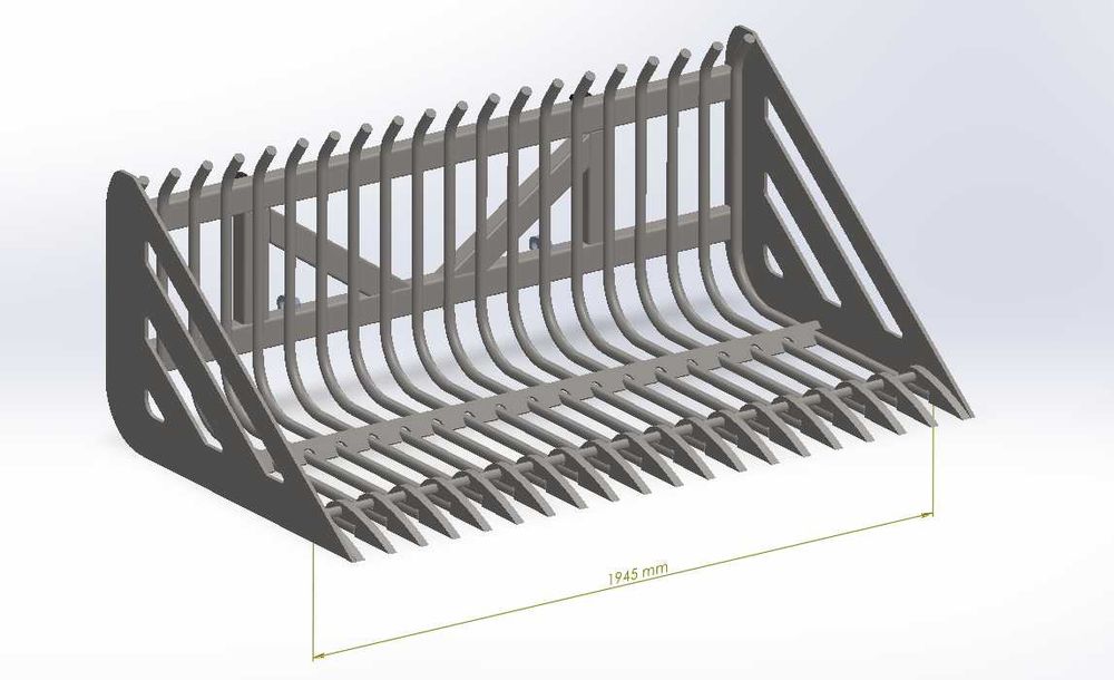 Łyżka do kamieni ażurowa 2m szerokości,
