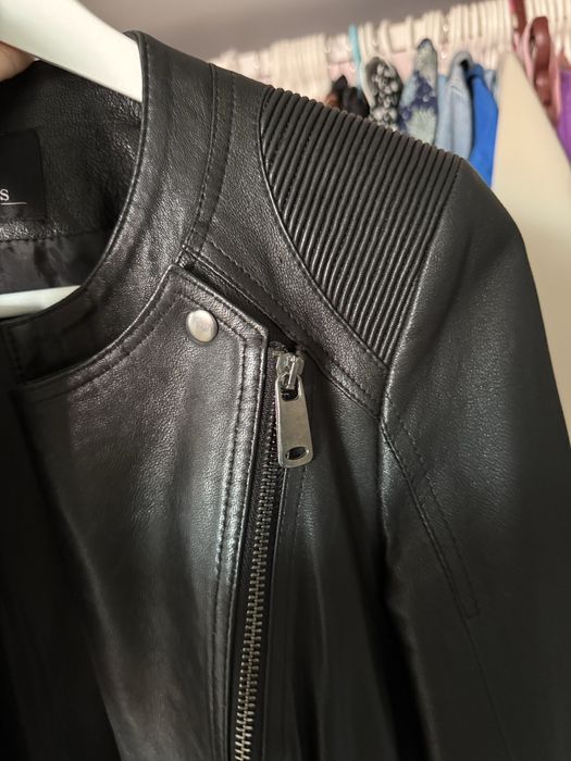 Куртка натуральна шкіра, косуха, шкірянка, кожанка, черная.