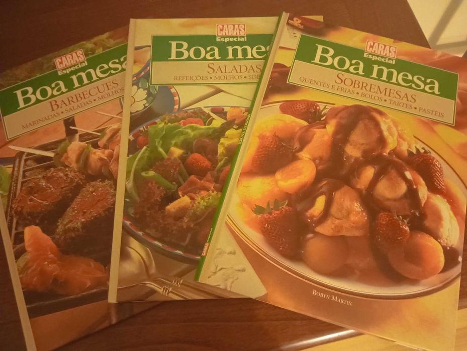3 Livros Caras Especial "Boa Mesa" * Sobremesas * Saladas * Barbecues