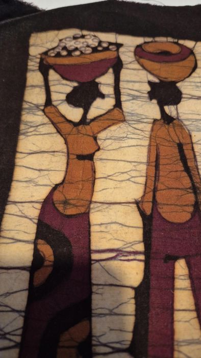 Conjunto de 3 Painéis Têxteis Africanos – Pintados à Mão (Eswatini)