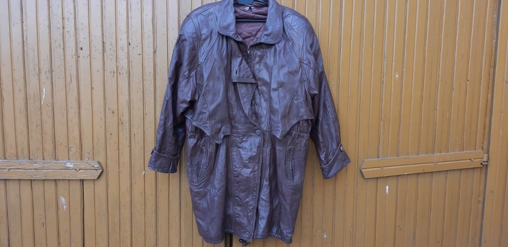 kurtka skórzana brązowa