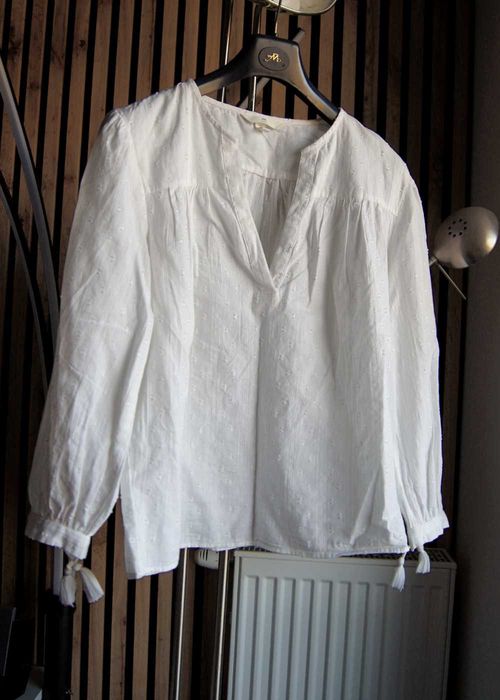 bluzka rękaw 3/4 chwosty hafty H&M LOGG bawelna