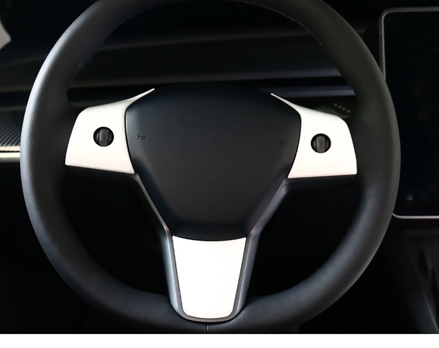 Матові глянець Карбонові білий накладки на руль кермо Tesla model 3 Y