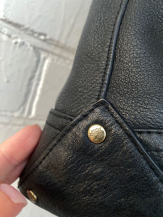 Кожаная брендовая сумка хобо Mulberry