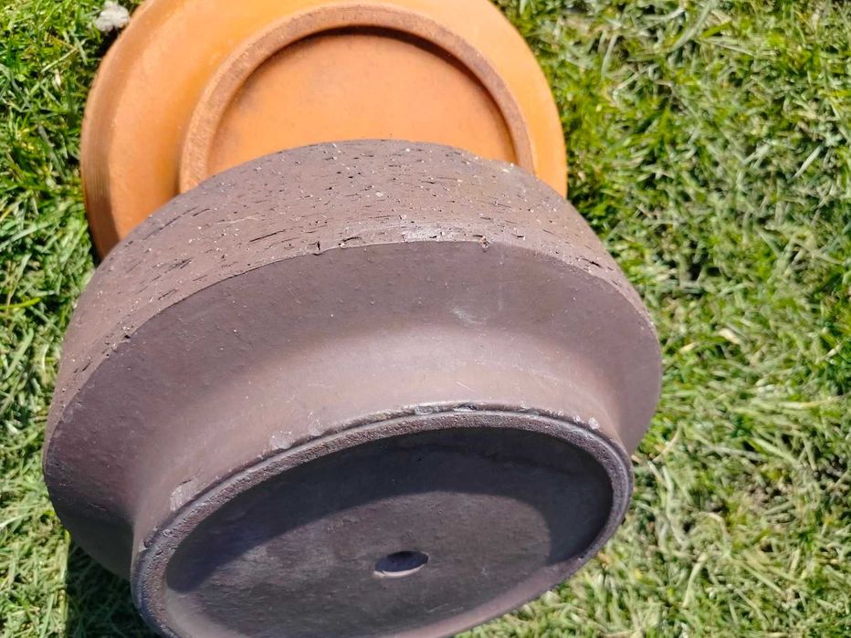 Ceramiczna donica ogrodowa brązowa