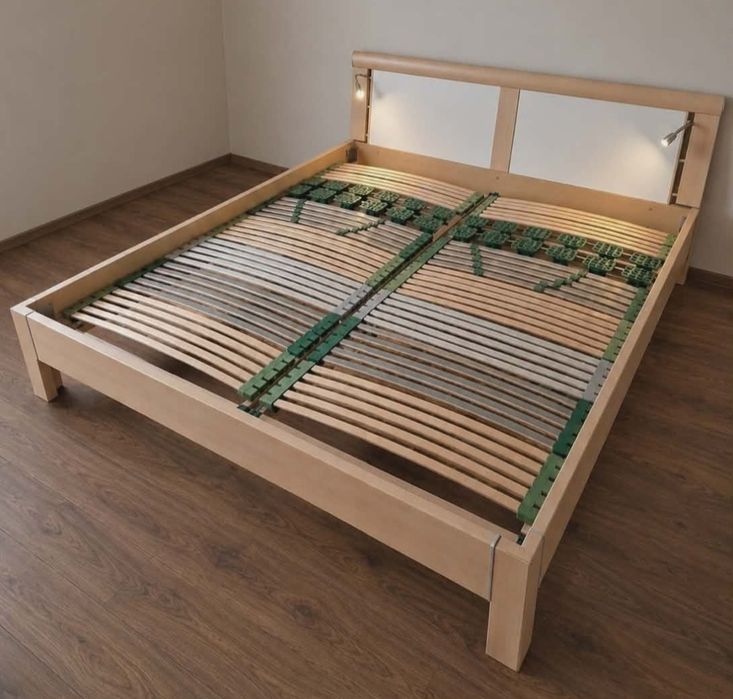 Piękne Solidne Łóżko 180x200+ Stelaże+Materace,Komplet