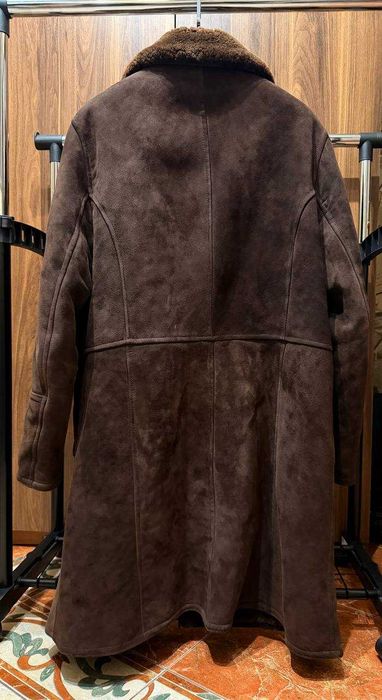 Длинная дубленка из натуральной овчины - винтаж (L-XL, 50)