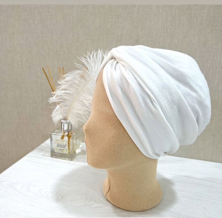Czapka Turban Muślinowy z bawełny organicznej onkologiczny