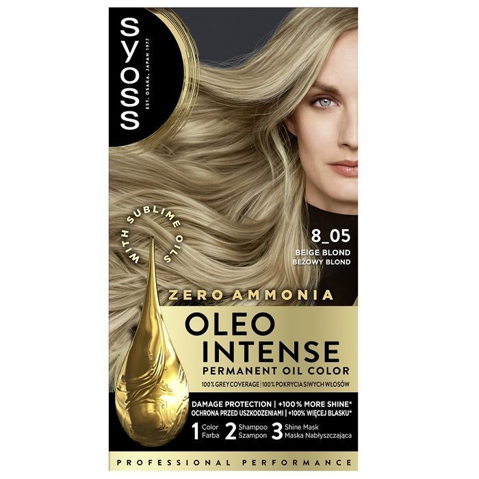 Syoss Oleo Intense farba do włosów trwale koloryzująca z olejkami 8-05 Beżowy Blond