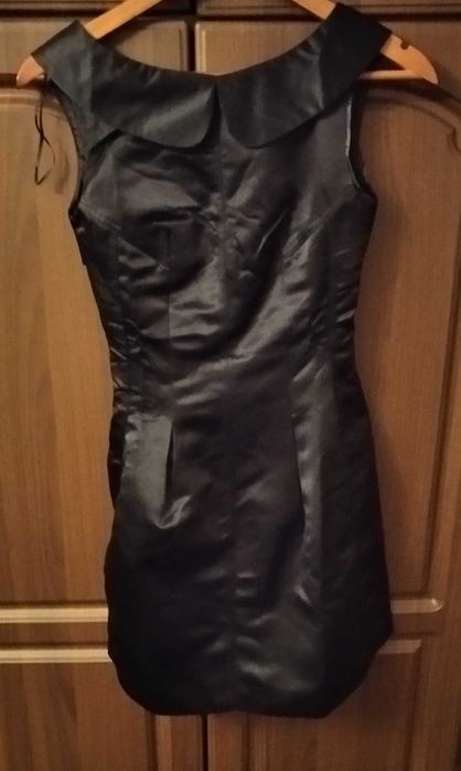 Сукня чорна кежуал сукня кльош, з посадкою по талії Oodji однотонна