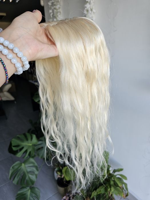 Topper z włosów naturalnych fale loki Ola 48 cm