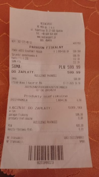 Głośnik 500 watt stan idealny