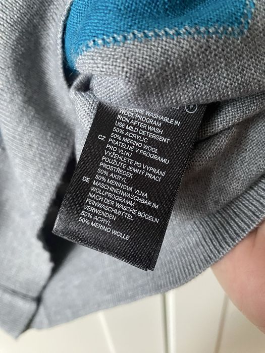 Męski wełniany sweter z merino w romby casual unisex