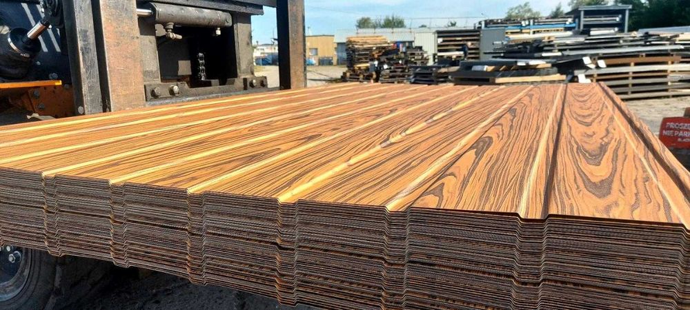 Blacha trapez T-7 DREWNOPODOBNA - na ścianę, sufit, podbitkę ROSE WOOD