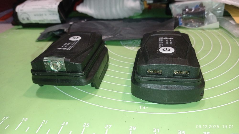 Адаптер павербанк с фонариком на АКБ 21 вольт