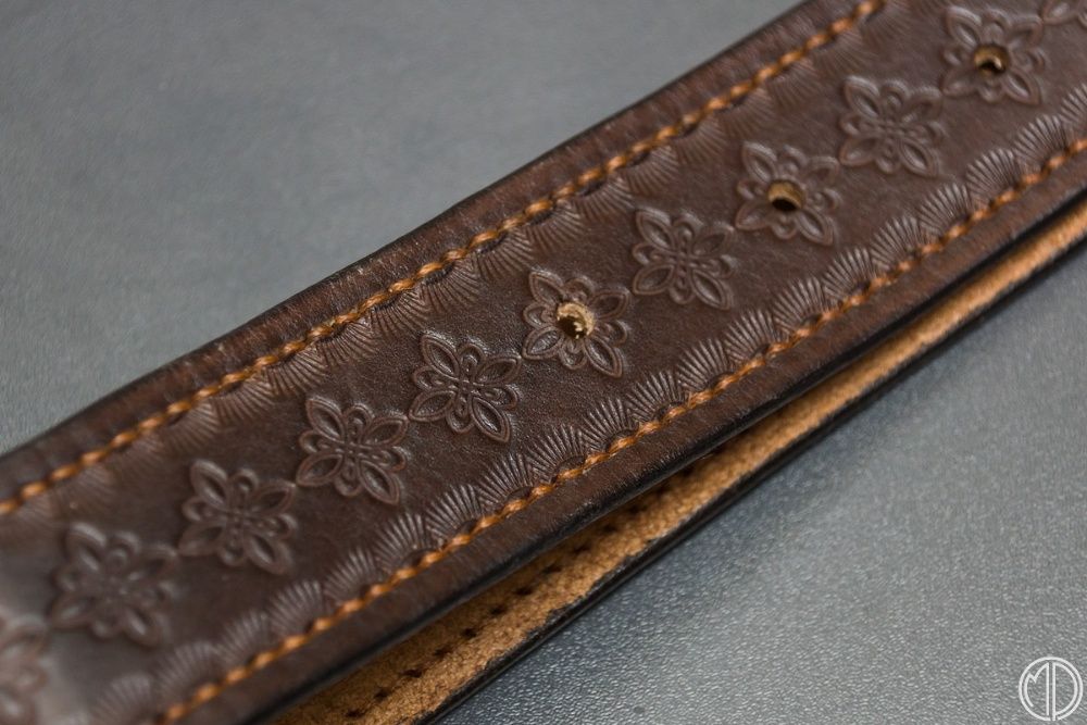 Pasek i bransoleta ze skóry bydlęcej - ręcznie robione - XXL