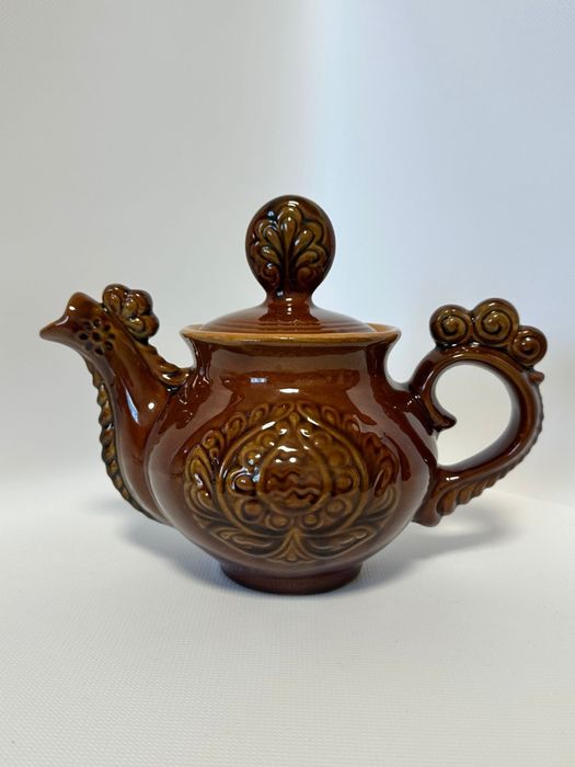 Керамічний чайник «Золотий півник» Васильківська майоліка