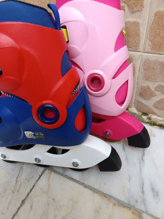 2 pares de patins  em  linha nu 34/36