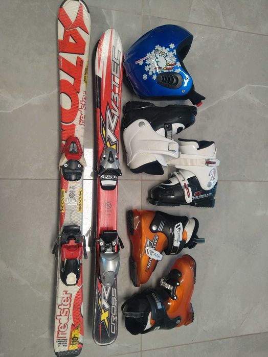 Zestaw dziecięcy narty, buty, kask
