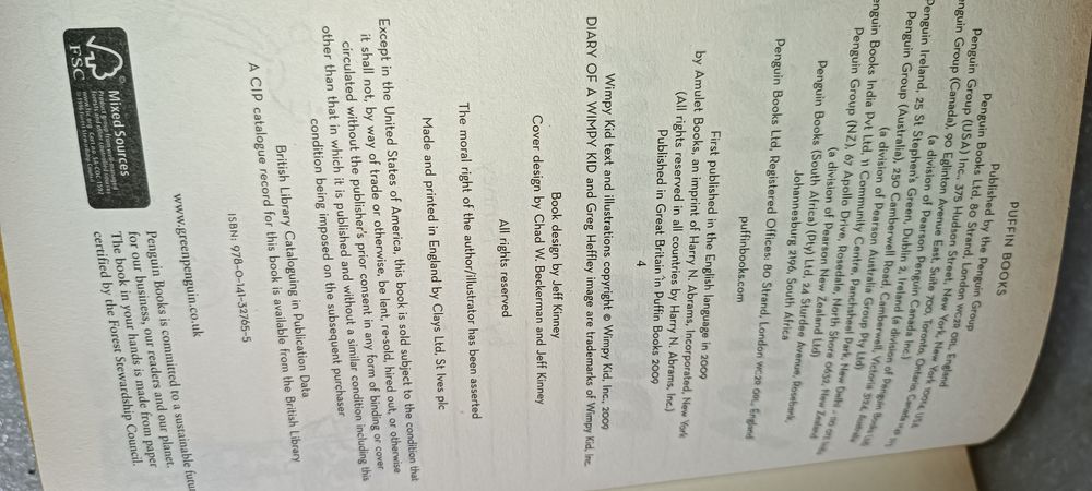 Antigo livro diário de um banana versão inglesa