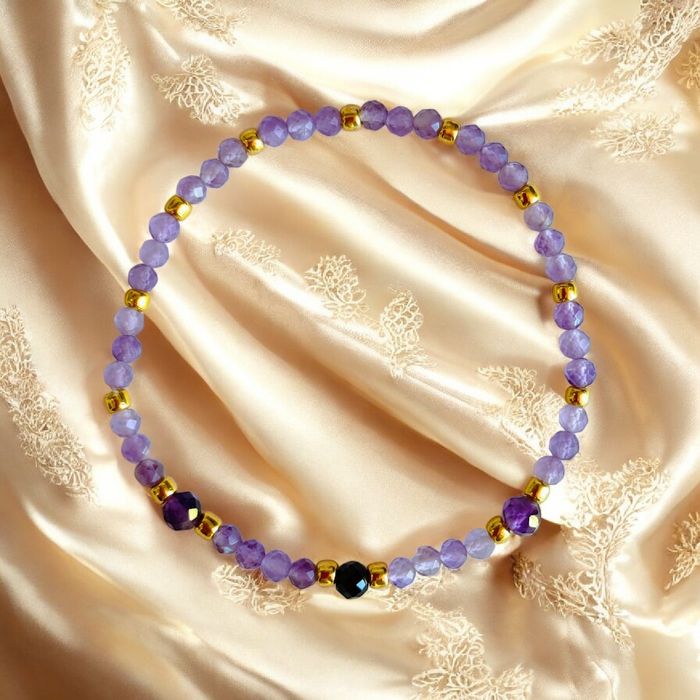 Bransoletka Ametyst i Turmalin