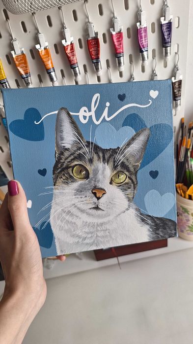 Retratos de animais personalizados em tinta acrílica