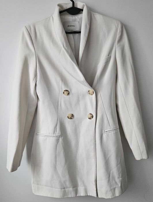 Sukienka garniturowa Stradivarius kremowa bezowa S 36