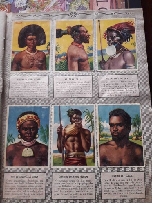 Rara Caderneta de Cromos das Raças Humanas .Antropologia, antiguidade.