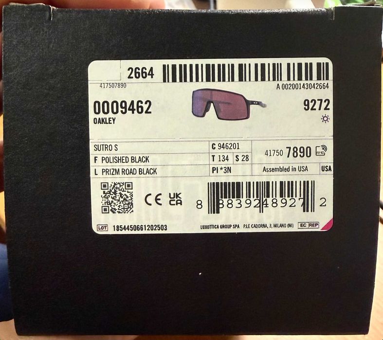 Okulary rowerowe OAKLEY Sutro S PRIZM Road Black [nowe-nieużywane]