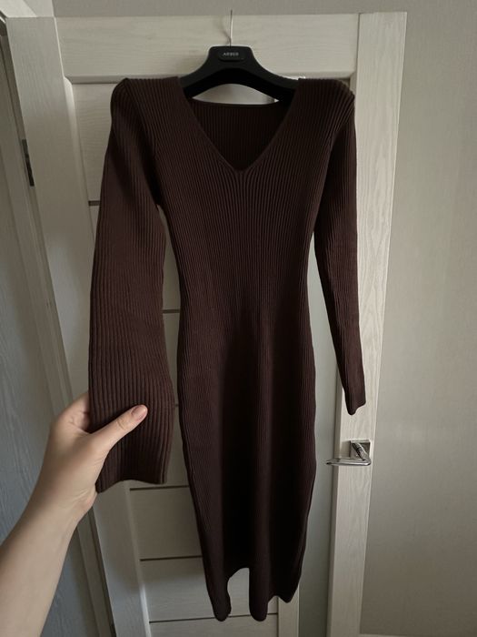 Сукня в’язана  шоколад L-XL
