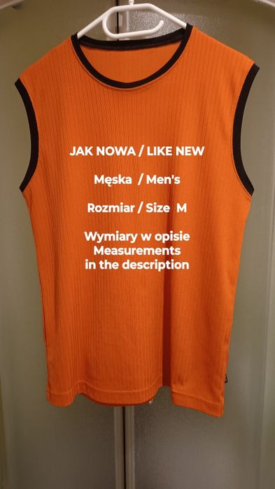 Męska koszulka bez rękawów na lato z przewiewnej tkaniny, Rozmiar M