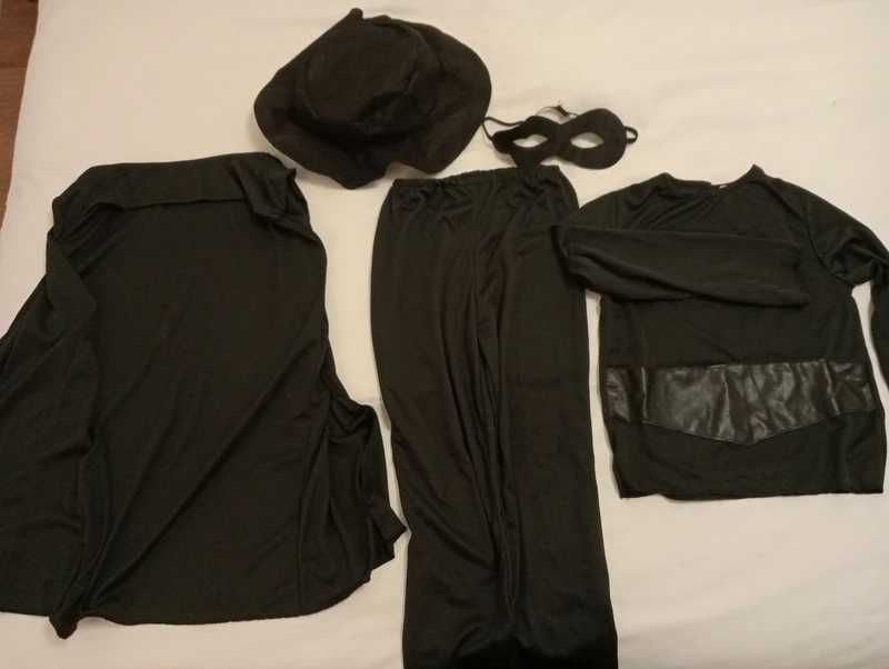 Carnaval fato Zorro completo 7-9 anos