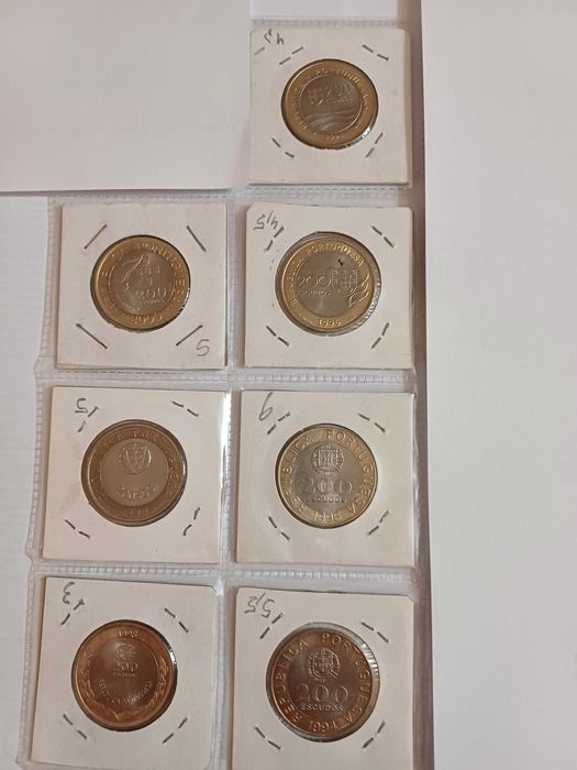 200$00 BIMETÁLICAS 7 Moedas Comemorativas 1994 a 2000 BELAS  ver fotos