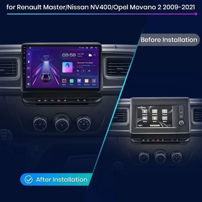 Renault Master – Radio Android 15 10" CarPlay Android Auto GPS Nawigacja Stacja Multimedialna WiFi Bluetooth PL 1GB/32GB