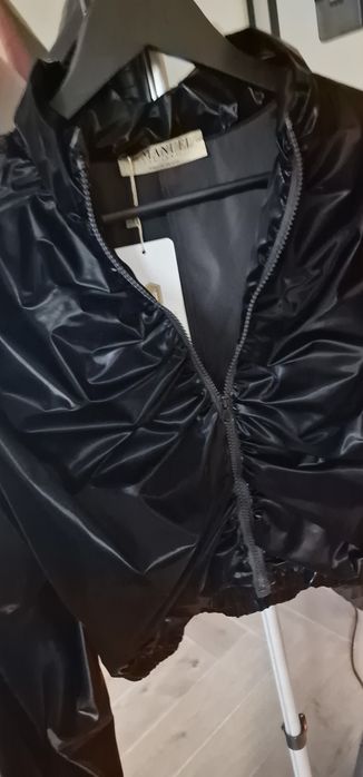 La Manuel kurtka bomberka oversize lakierowana błyszcząca