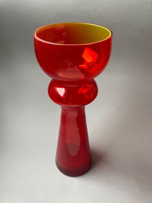 Wazon Horbowy huta Barbara kolorowe szkło PRL