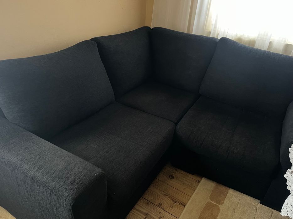 Sofá Preto 3 lugares em L