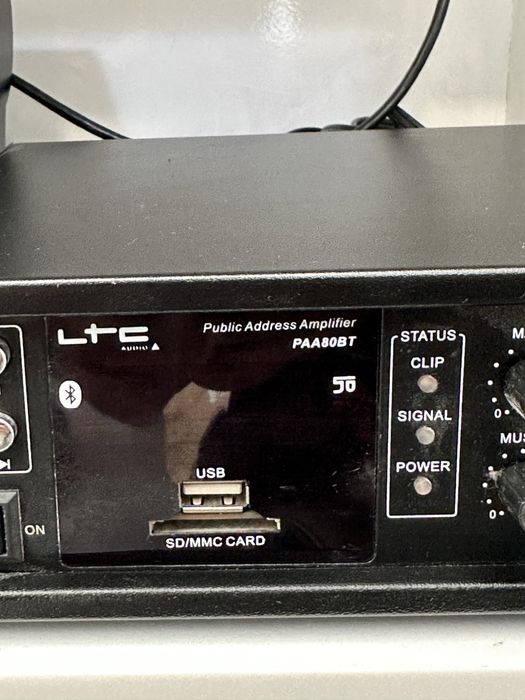 G-PAA80BT :Amplificador 4 canais 100V/70V/8/4OHM 220V 80W USB/BT IBIZA