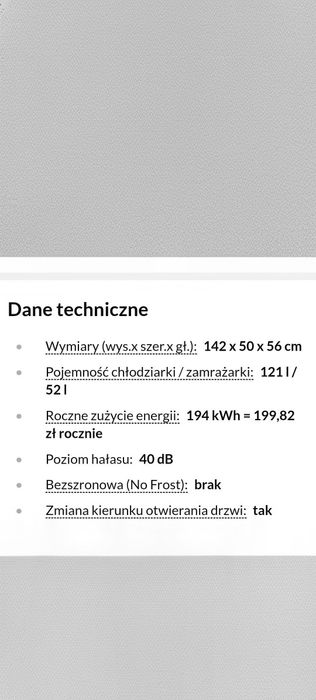 Lodówka czarna wąska