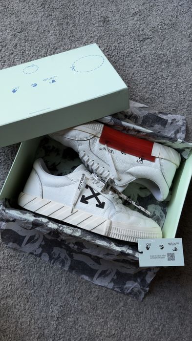 Off-White Low Vulcanized White Leather EU44