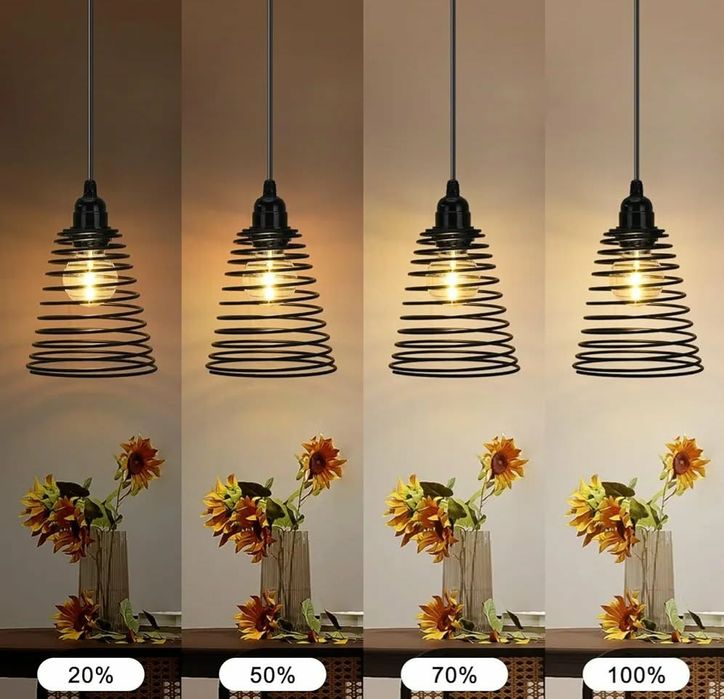 Zestaw 3 Lamp Wiszących na Baterie IP65 Pilot Timer Ogród Loft